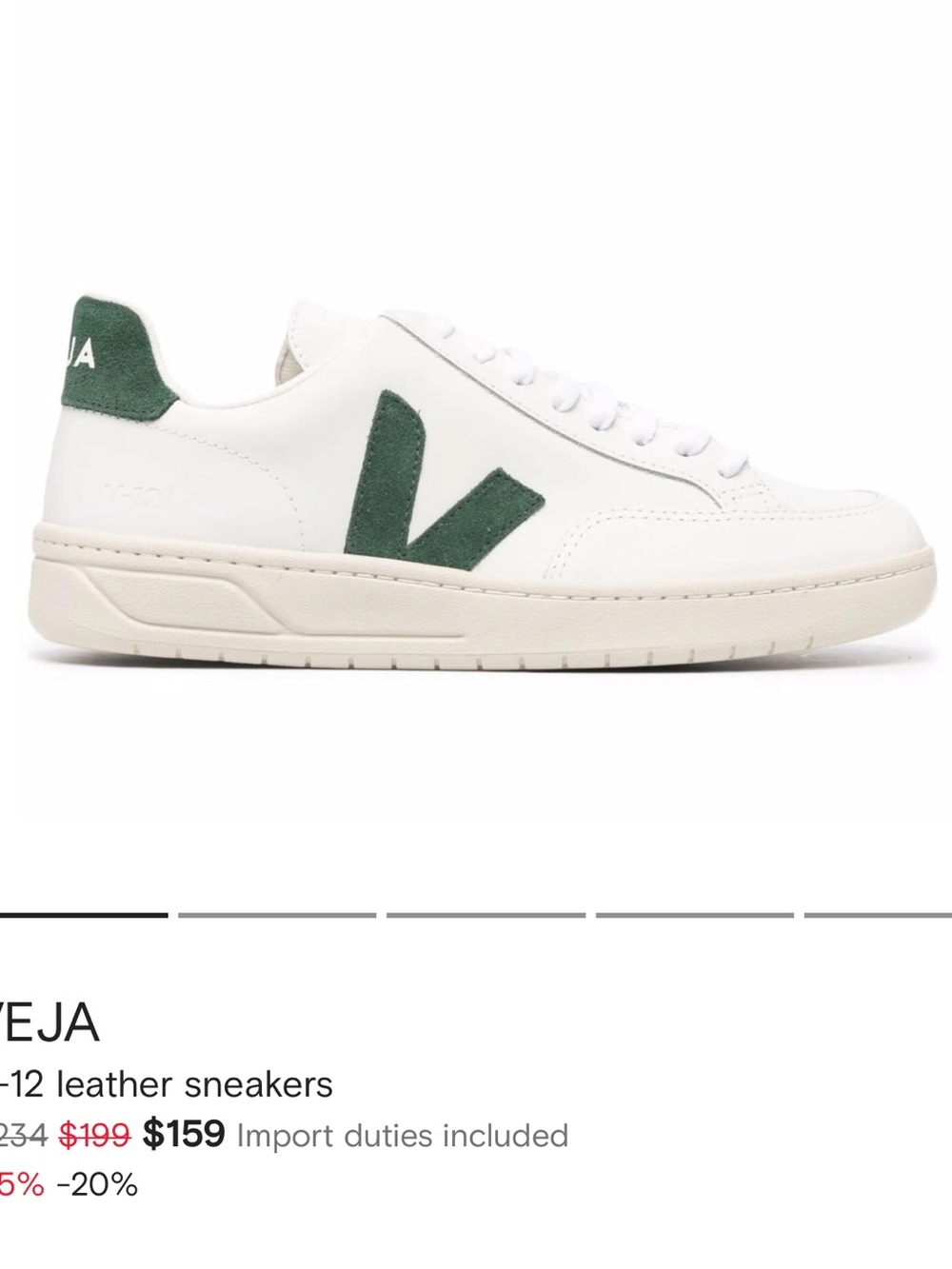 Veja V12 White and Green Women
Sneakers Size 38